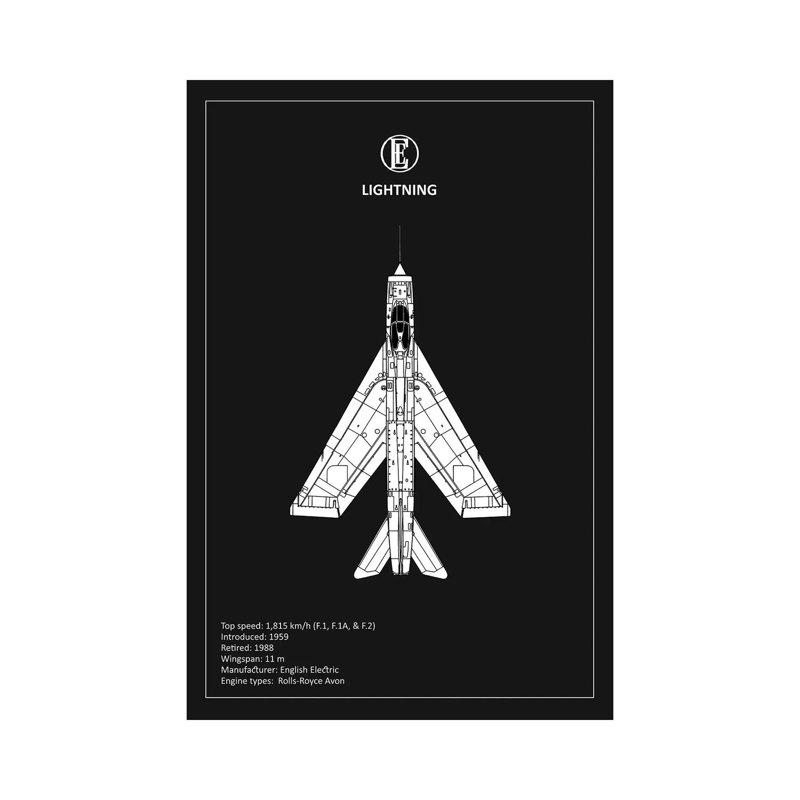 BP EE Lightning Black by Mark Rogan - Gallery-Wrapped Canvas Giclée on Canvas, No Frame, 20.32 cm H x 30.48 cm W