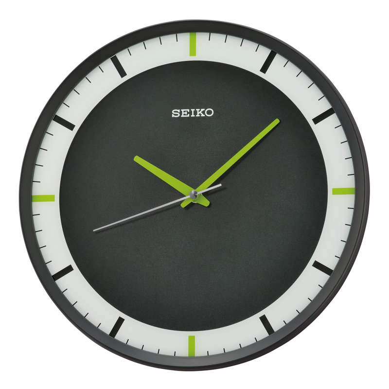 QXA769KLH Wall Clock, Black, Black