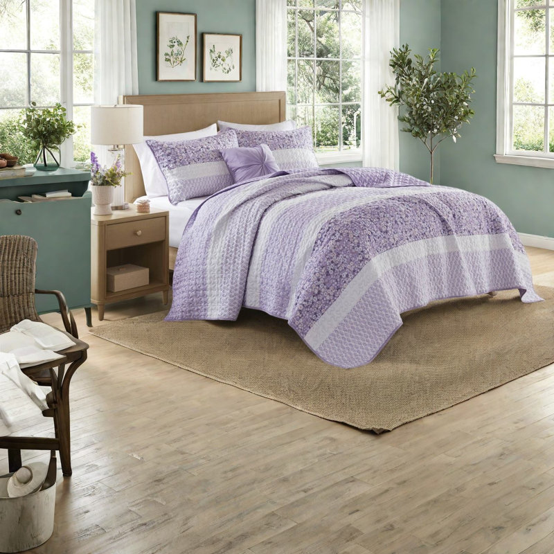 Piece Bedding Sets, Seersucker Microfiber Farmhouse Quilt Set For Home