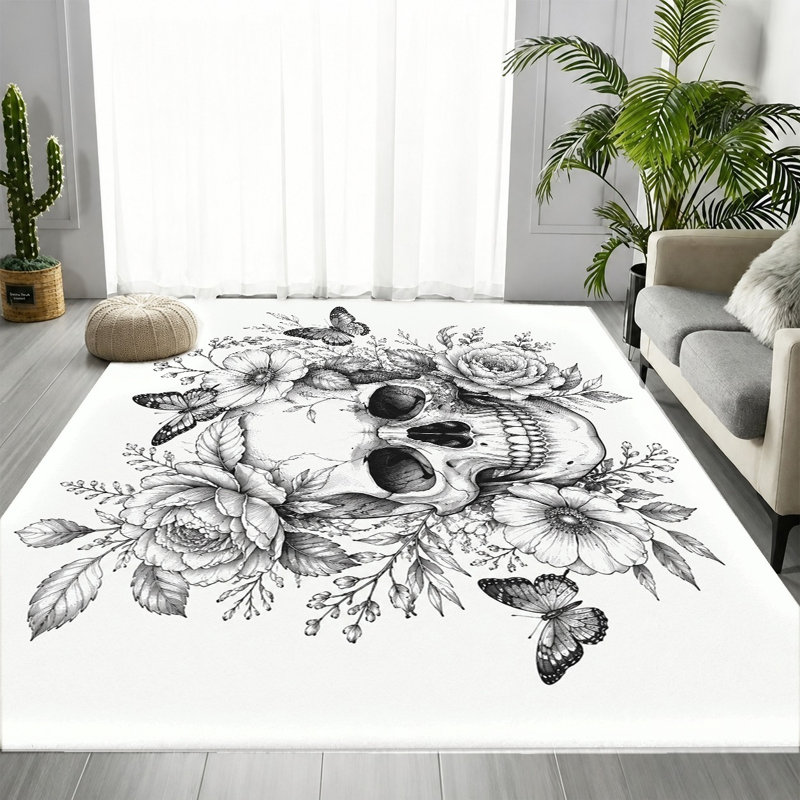 Tapis Skull, Rectangle 3 pi 11 po x 2 pi 7 po (120 x 80 cm)