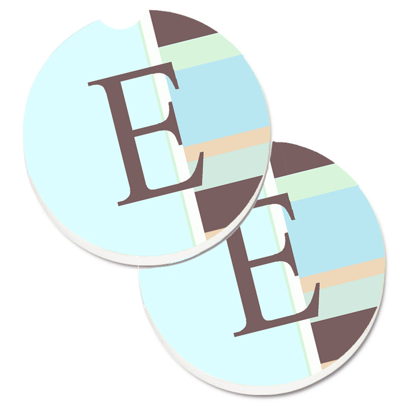Sous-verre voiture monogramme initial, E, Mauve