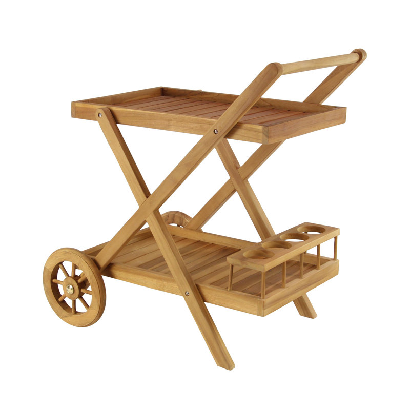 Vanmatre Solid Wood Bar Cart