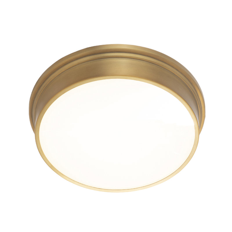 Campa LED Flush Mount, Aged Brass, 2.5" H x 12" W x 12" D
