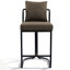 Tabouret de comptoir de 26 po avec dossier et structure en métal Cindina, chaises de bar rembourrées modernes pour îlot de cuisine-123525064