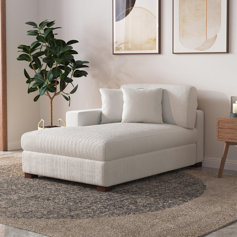 Milbrey Desborough Chaise Lounge, Beige, Left Hand Facing