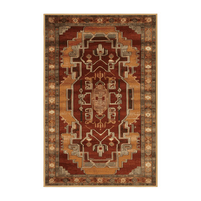 Tapis art déco brun lavable à la machine