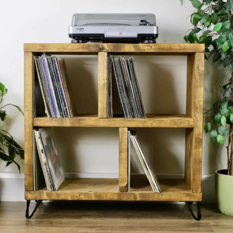 Solid Wood 90 cm H Media Shelves, Jaco bean