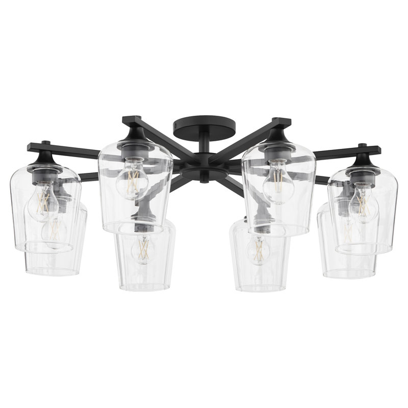 Lynnisha 8 Light Ceiling Mount, Matte Black