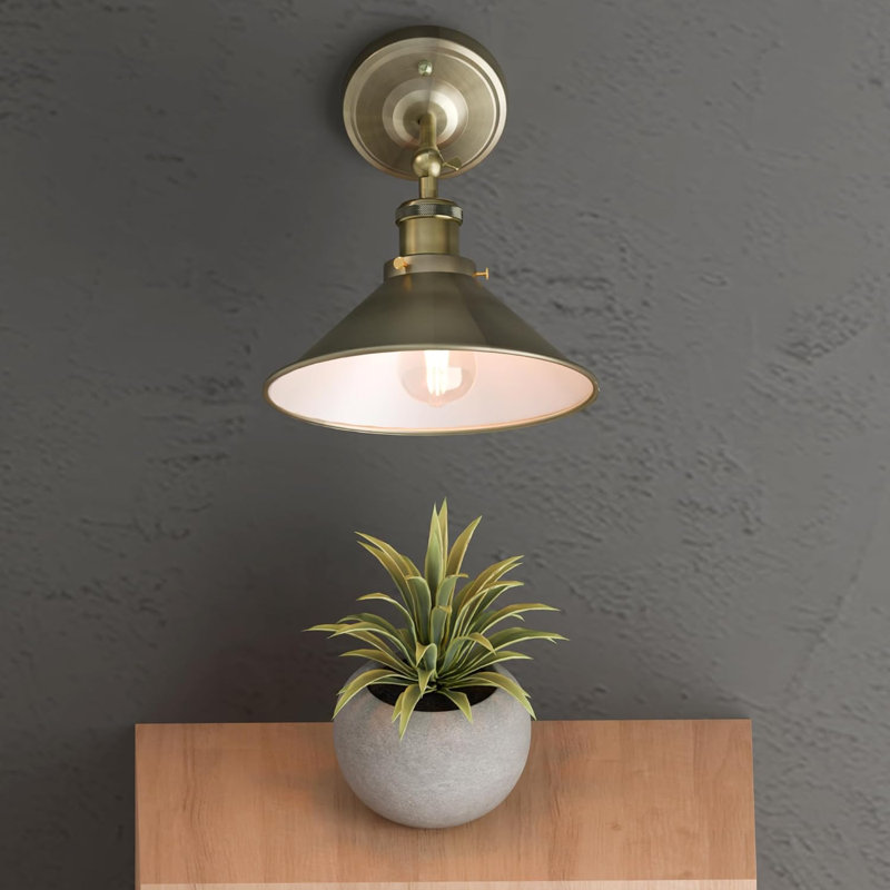 Armed Sconce, Green Brass