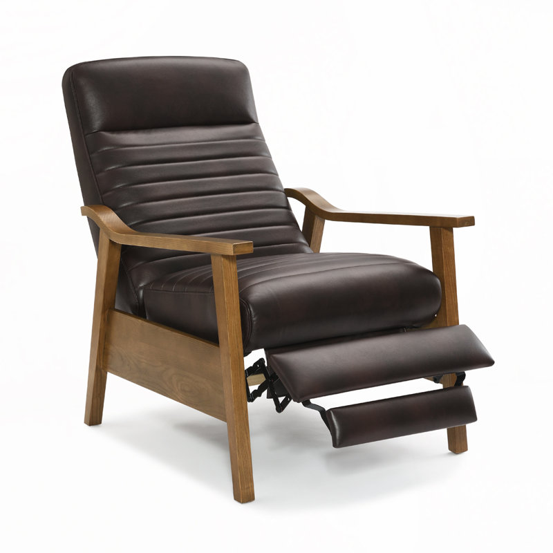 Fauteuil inclinable à accoudoirs en bois, Brun