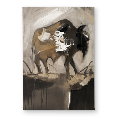 Abstract Buffalo Beige Wildlife Door Mat - Indoor/Outdoor Decor