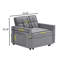 Lit pliant gris foncé, accoudoirs roulés, pour petits espaces, velours brun, espace de vie principal