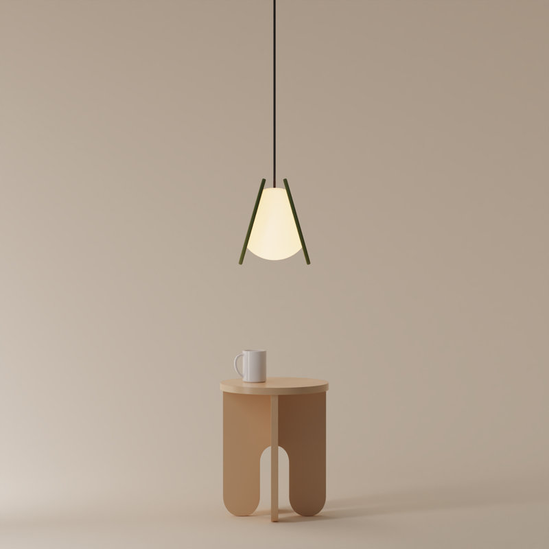 Pendulum Pendant Light, Black, Olive, 14" H x 9.69" W x 8.03" D