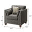Fauteuil d'appoint à accoudoirs évasés gris anthracite avec coussins et ensemble de coussins confortables