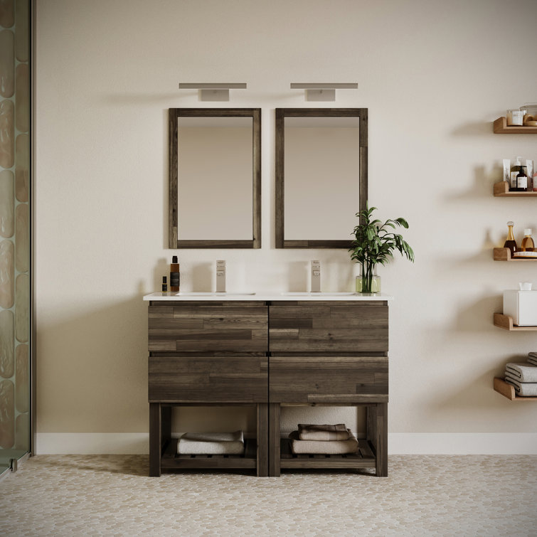 Fresca Formosa 48" Freestanding Open Bottom Double Sink Bathroom Vanity Set with Top and Sinks - Faucets Not Included