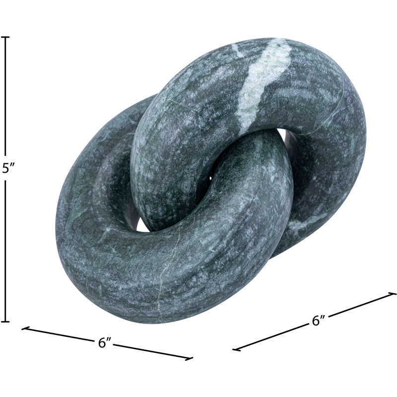 Knot Marble Decorative Object, Green