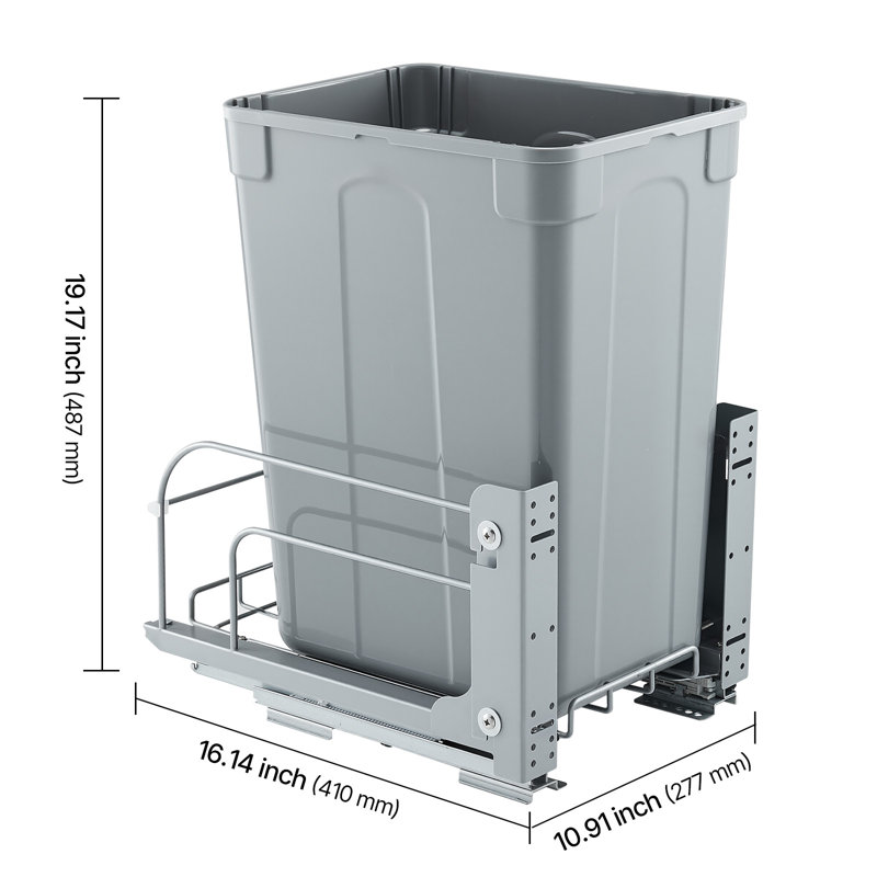 Open Pull Out Rubbish Bin - 33.1L
