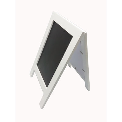 Latitude Run®® 8.3 X 11.7" Double Sided Coutertop Sign Holder A Frame Wood Chalkboard For Wedding Or Small Business White 4C4DB83AEE6746AD88E2CA689B73A0DF