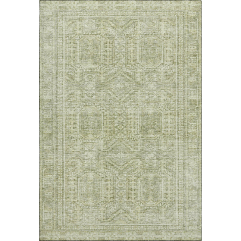Premium Machine Washable Ashlynn Border Rug, Rectangle 3' x 5'
