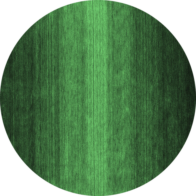 Tapis contemporains vert émeraude lavable à la machine 1781, Rond 7 pi