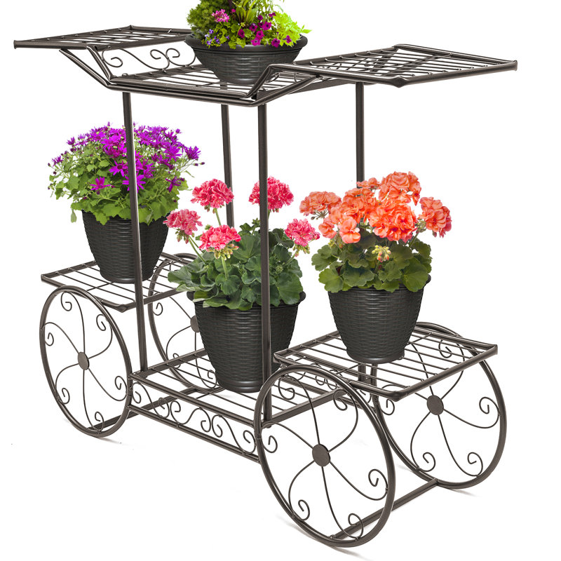 Sorbus 6-Tier Cart Flower Pot Display Stand, Bronze