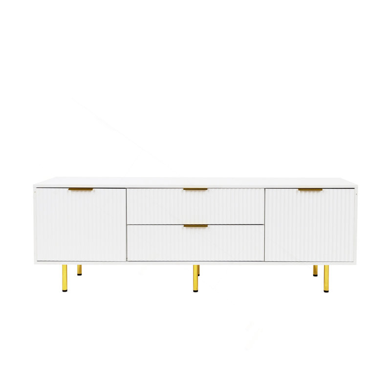 Meuble télé moderne blanc chaud pour le salon, la chambre à coucher