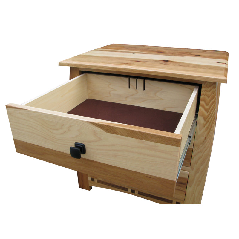 Table de chevet en bois massif à 3 tiroirs Asdsit