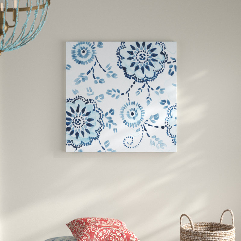 «Indigo Sampler II», peinture sur toile, H 30 po x l 30 po
