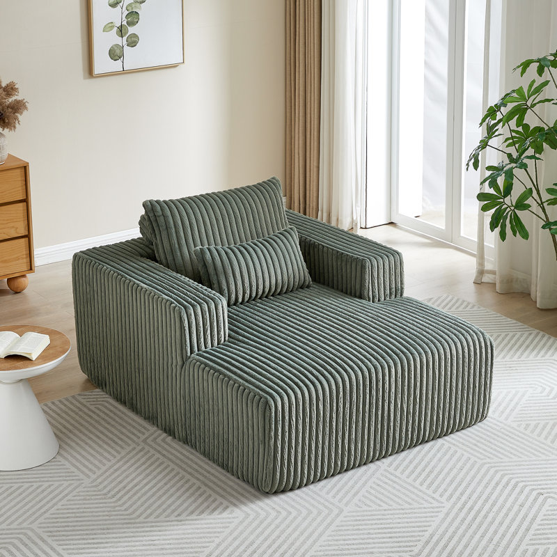 Fauteuil en velours côtelé confortable