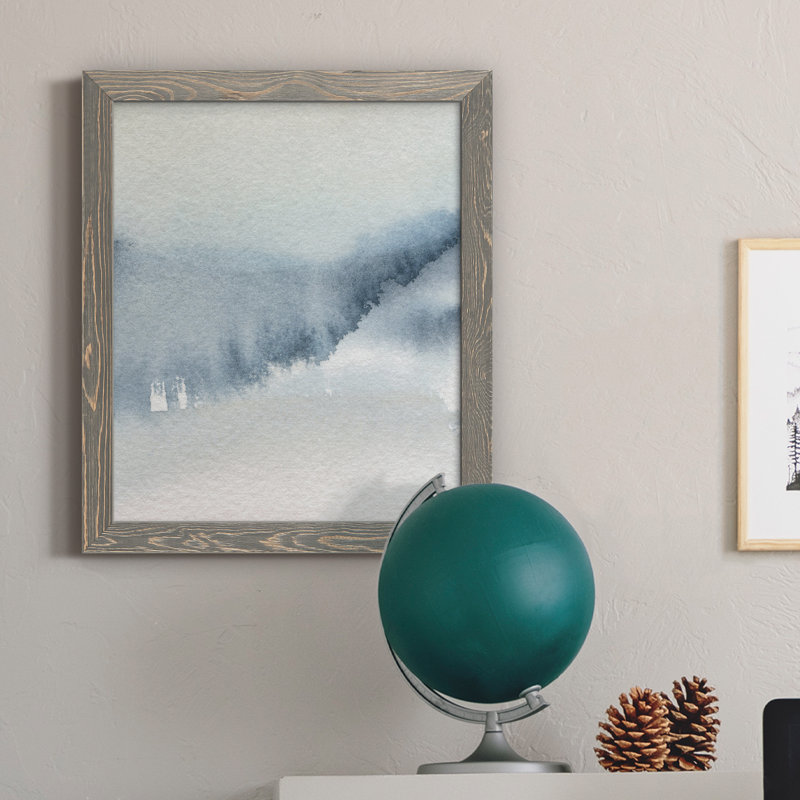 «Summer Rain II», peinture sur toile encadrée, Encadré gris, H 24 po x l 18 po x P 1,5 po