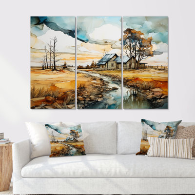 Tarquility In The Countryside IV - Ensemble d'art mural sur toile de ferme