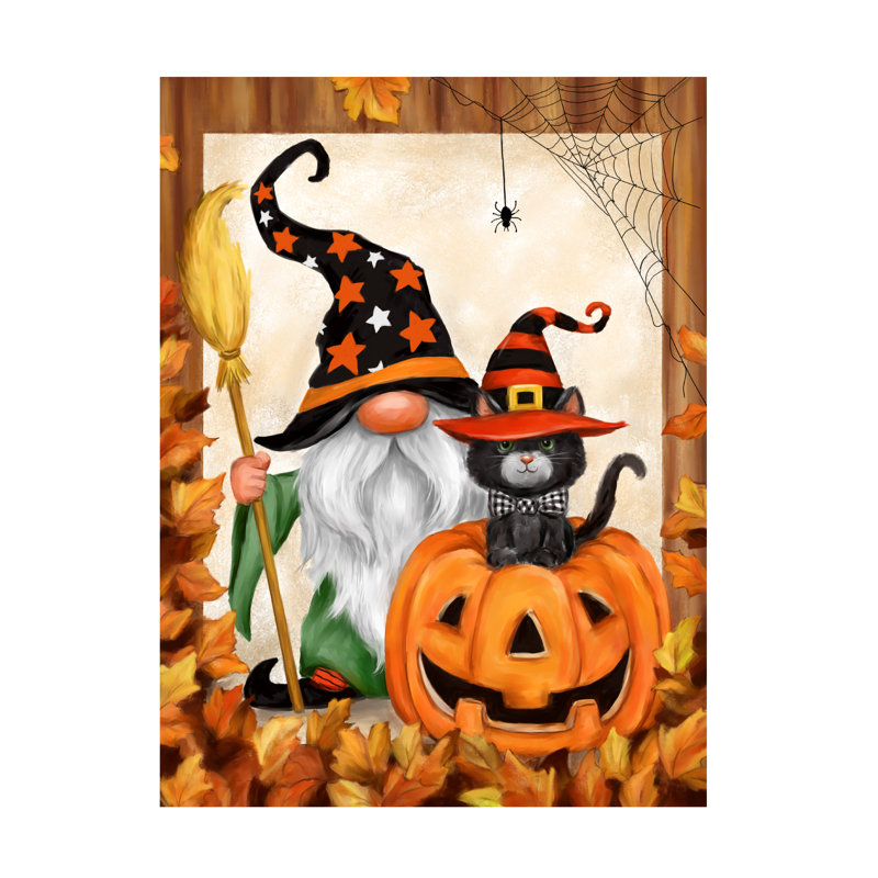 Art sur toile, ginome de Halloween, H 14 po x l 19 po