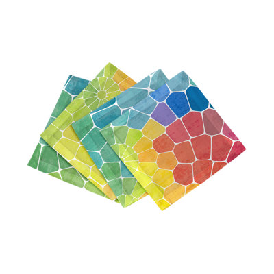 Serviettes de table en satin de coton mosaïque