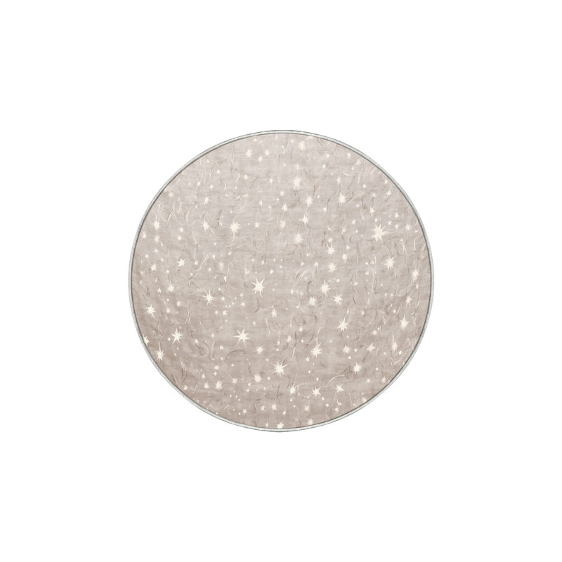 Tapis beige lavable à la machine, Rond 4 pi
