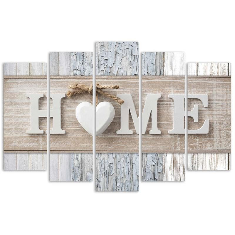 Heart - 5 Piece Wrapped Canvas Set