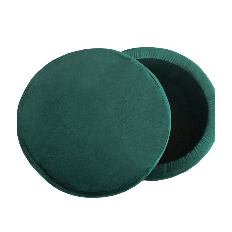 Alaney Stainless Steel Accent Stool, Green Velvet
