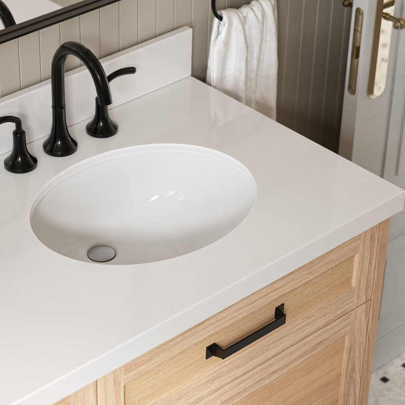 ARIEL Monroe 72 Double Sink Bathroom Vanity with Carrara Quartz Top, Oak, 72" - 73", Pure White Quartz