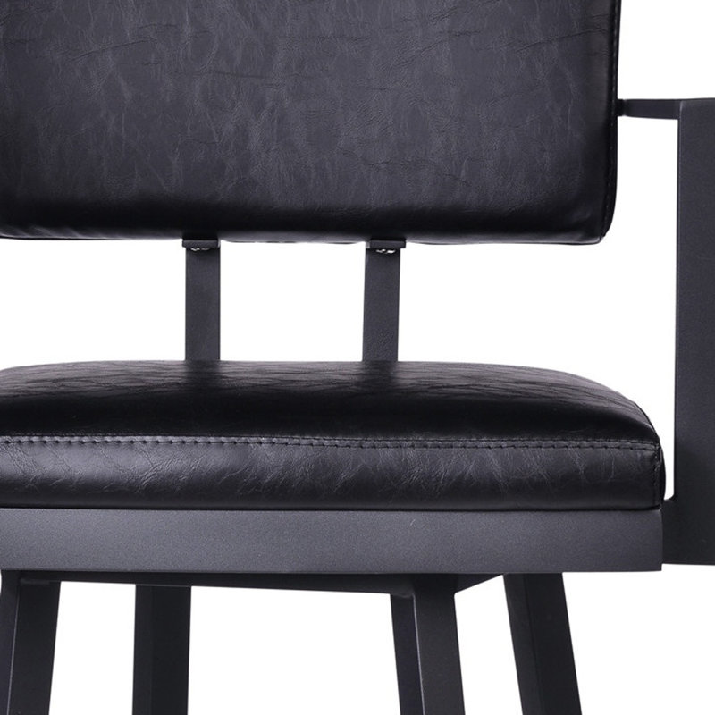 Tabouret de bar rotatif 26 po noir sur noir