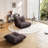 Compression Armless Floor Sofa Fireside Chair, Ergonomic Design Memory Foam Bean Bag Chairs, Lounge Chair For Living Room Bedroom, Office