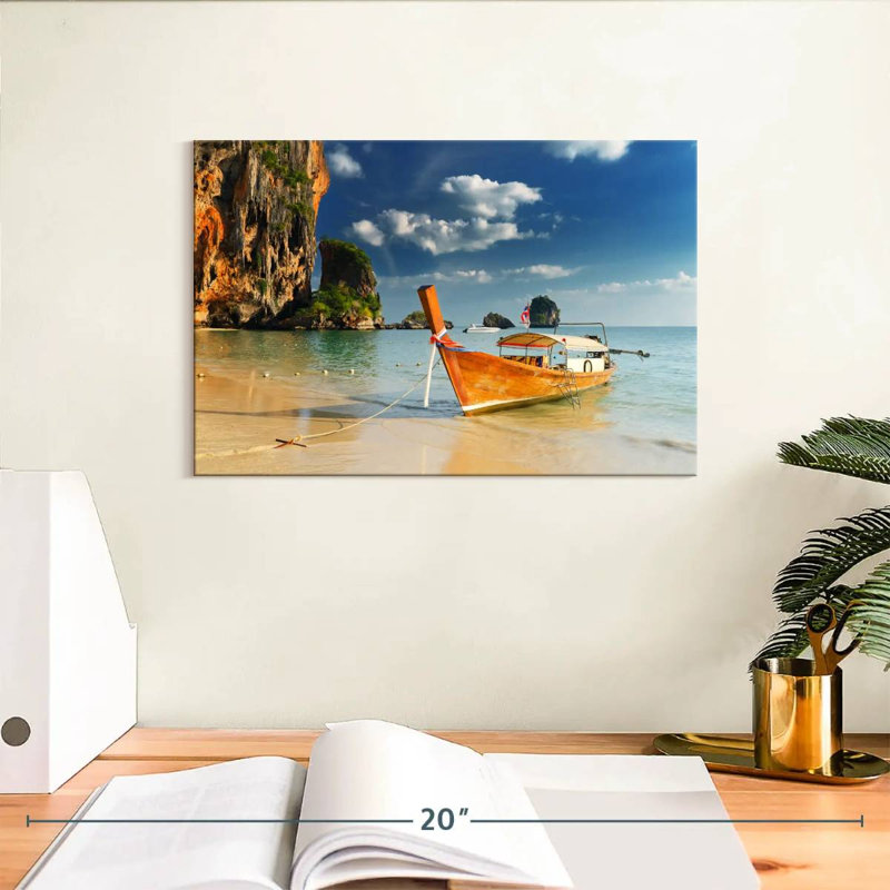 Bateau Mehar à Railay Beach, H 8 po x l 12 po