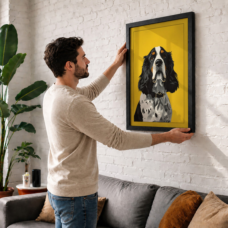 Portrait In Gold Modern - Print, Black, A4 - 29.7 x 21.0 cm