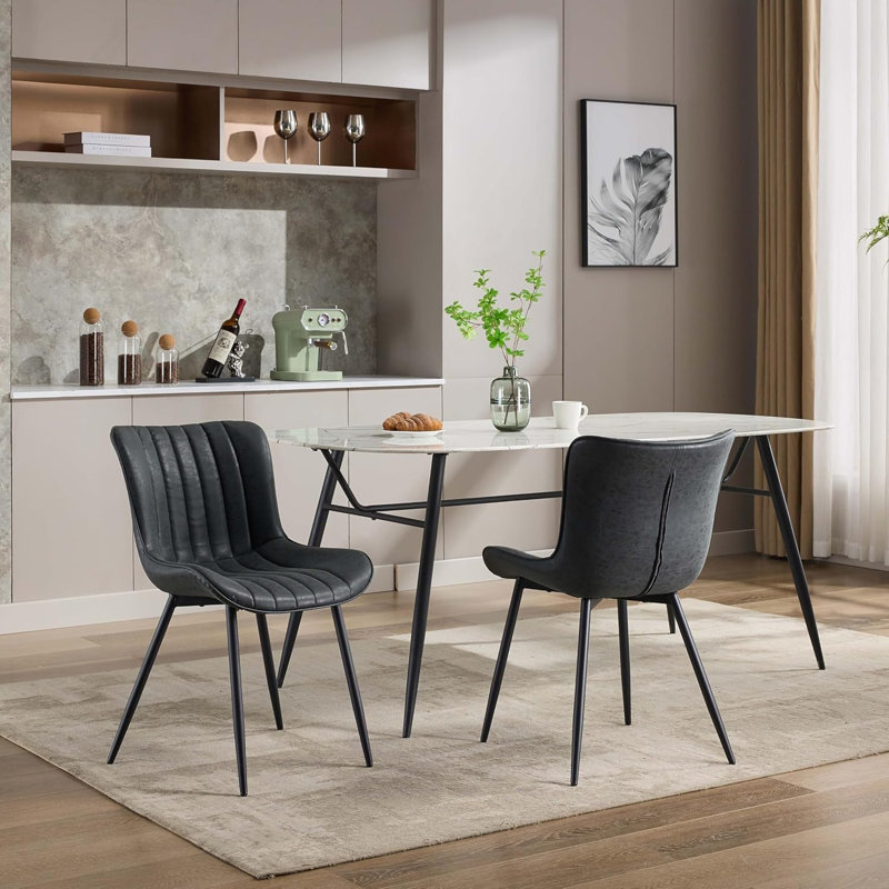 Faux Leather Accent Chair, Black