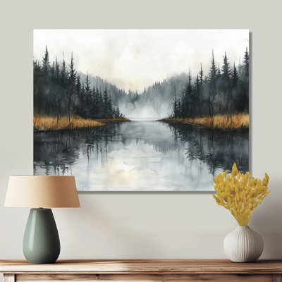 «The Valley of Tranquility Of Lakeside Mountains I - Lake Mountains», art mural sur toile