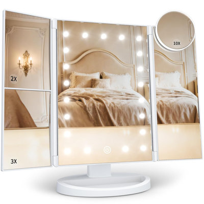 Miroir de maquillage avec miroir grossissant et lumières