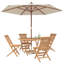 Solid Wood Patio Dining Set Table,