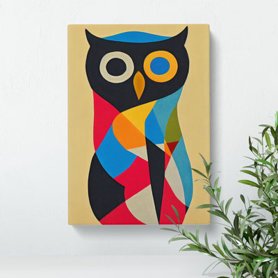 Colourful Owl No.3 - Wrapped Canvas Print
