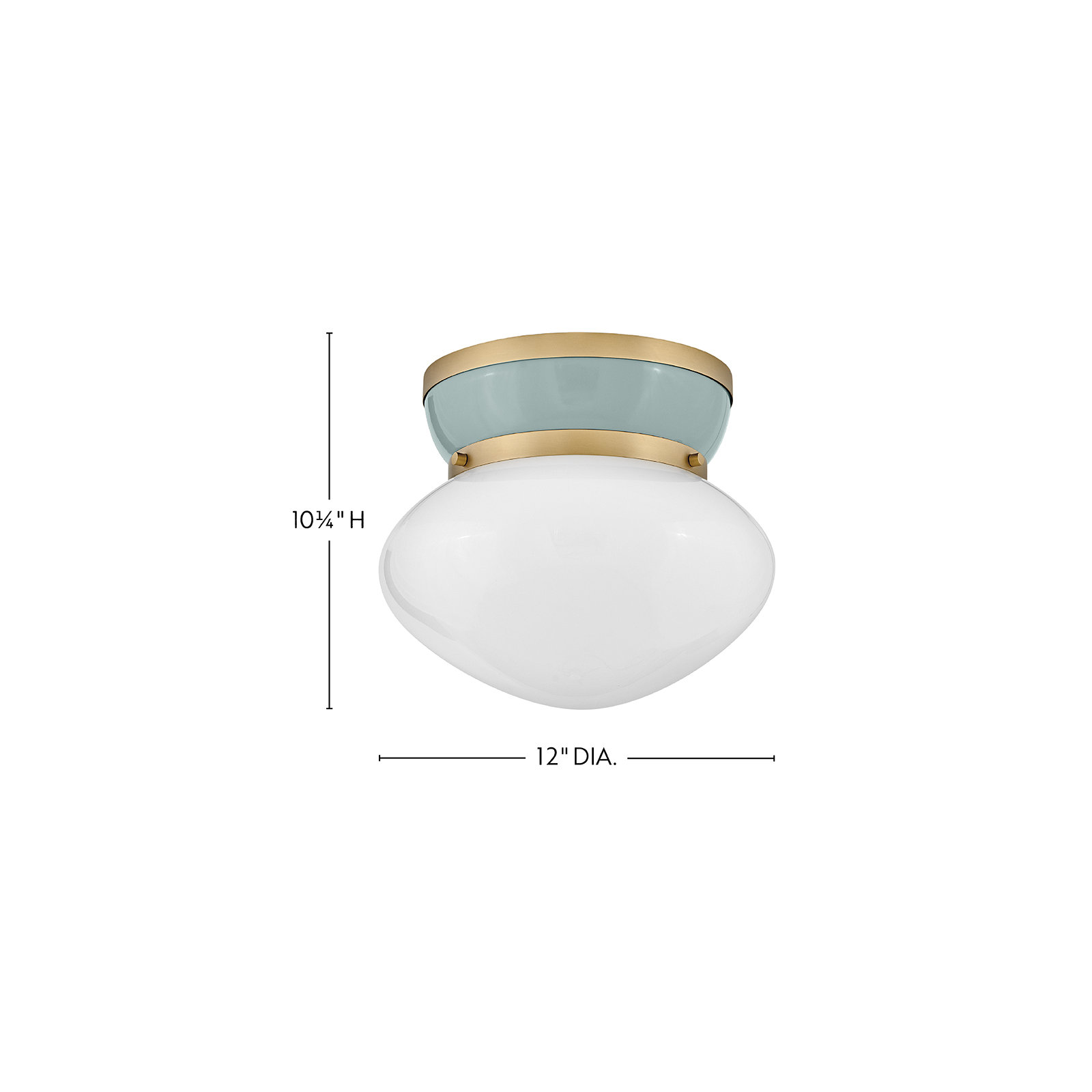 Misty Single Light Glass Flush Mount, Lacquered Brass