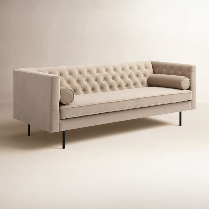 Dario 79'' Velvet Sofa, Sand Velvet
