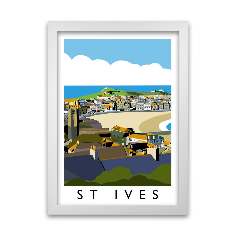 St Ives by Richard O'Neill - Single Picture Frame Print, White, 841 cm H x 594 cm W