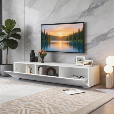 Meuble audio-vidéo moderne avec console multimédia de rangement pour le salon